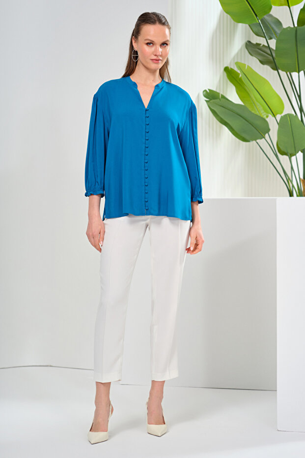 Truvakar Kol Düğmeli Bluz - 2