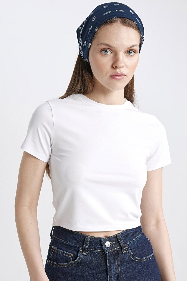 Coool Fitted Crew Neck Basic Solid Short Sleeve T-Shirt Z8790Az24Sm