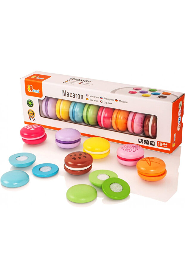 Pretend Play Flavored Macaron Food, Macaron, Set Of 8, 50807 - 8