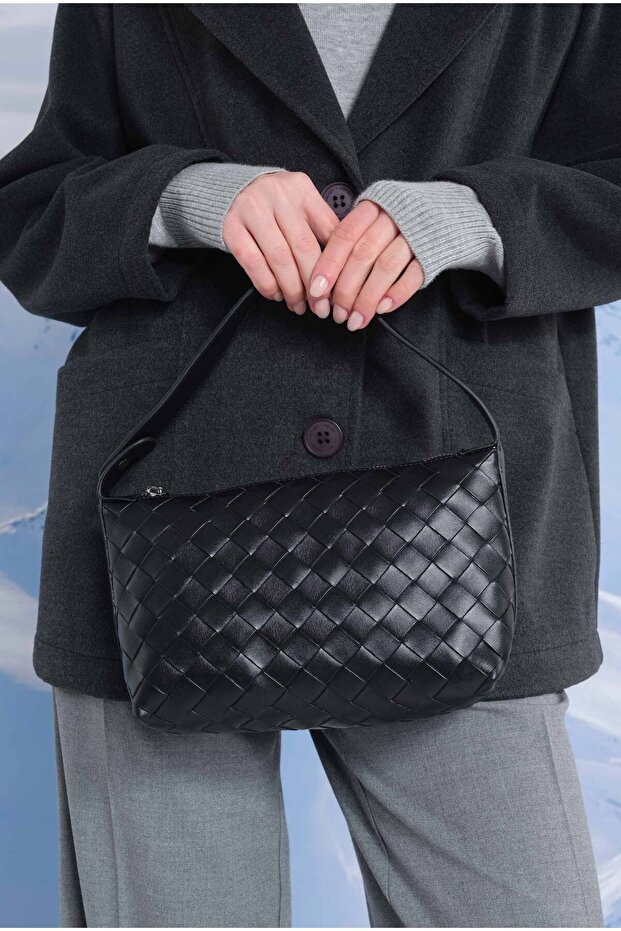 Örgü Çanta Siyah - 3