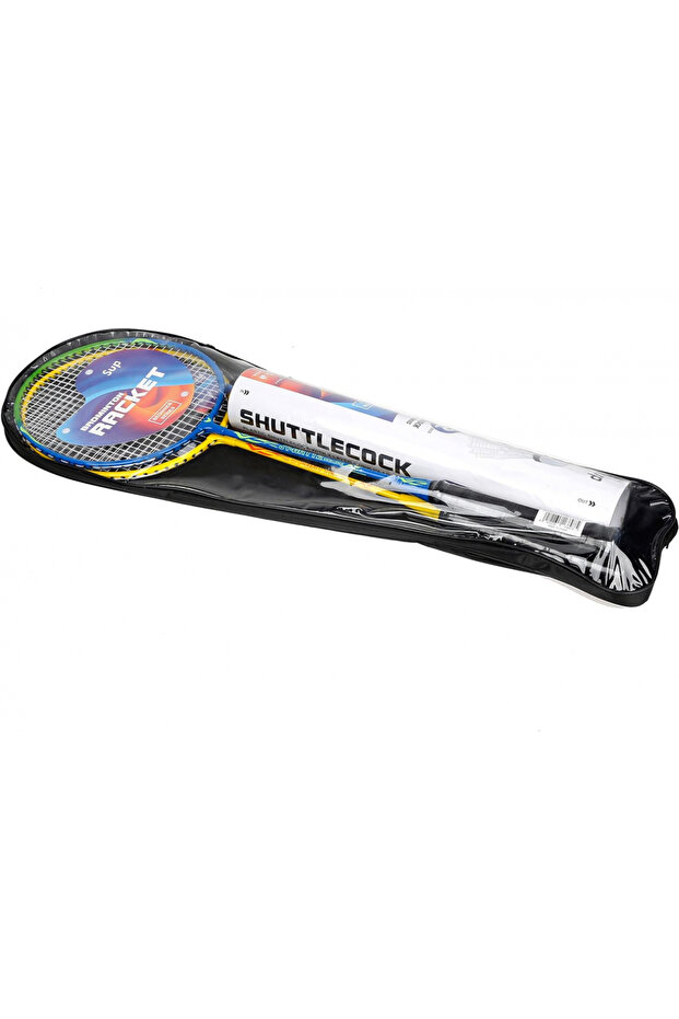 Iron Alloy Badminton Racket Combo Set 2 Pcs Rackets With 12 Pcs Shuttlecock