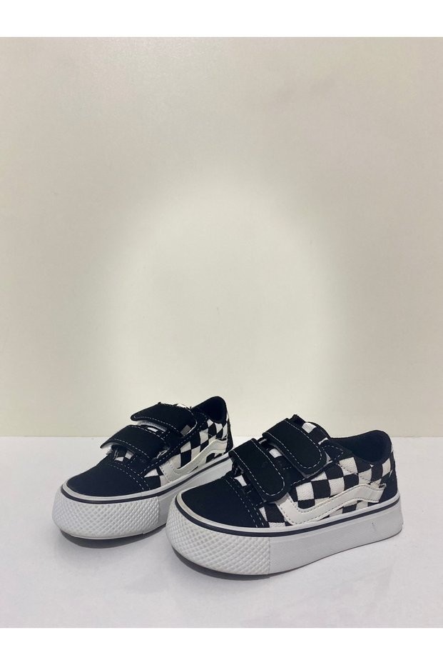 Kare Cocuk Sports Shoes with Straps Orthopedic Black White Orthopedic Children's Sports Shoes with Straps