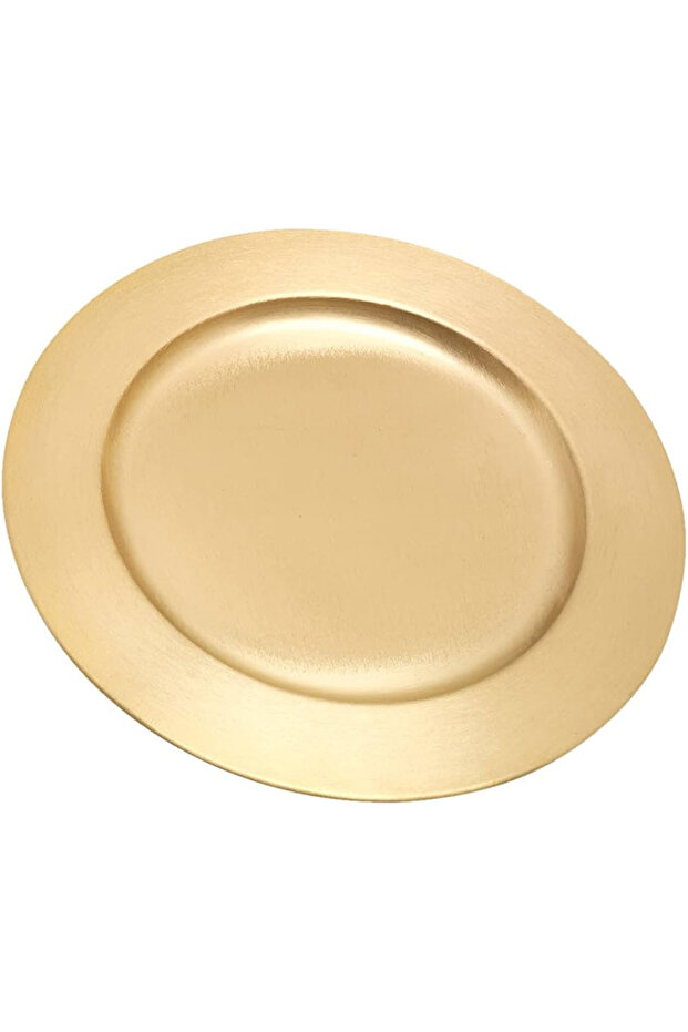 Lüks Plastik Mika Yuvarlak Tabak 23 cm-altın - 1