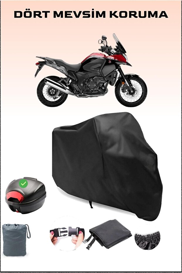 Black Honda Vfr 1200 X Crosstourer Rear Bag Compatible Motorcycle Tarpaulin Waterproof Durable Cloth