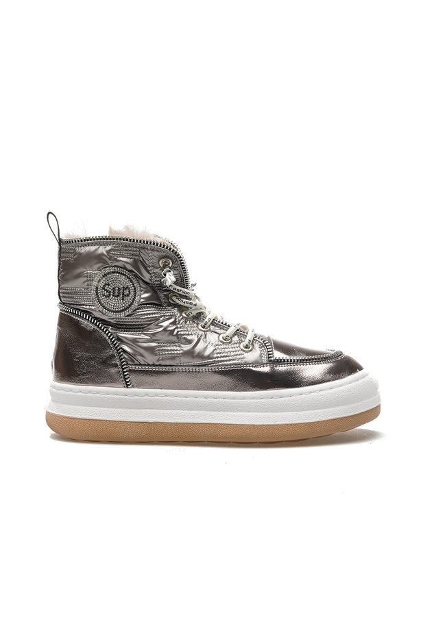 Women's Stone Detailed Sneaker Casual Boots (36-40) 24K 23K321-7 Z Gray