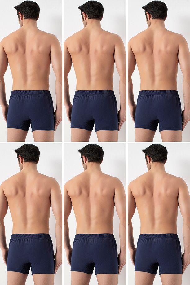 6'lı Paket Pamuk Erkek Kıvırma Bel Opened Boxer 2302 - 3