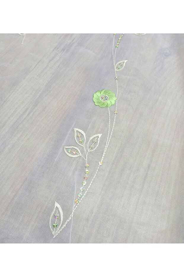Sequin Tulle Curtain - Embroidered and Pleated, Does Not Want Ironing
