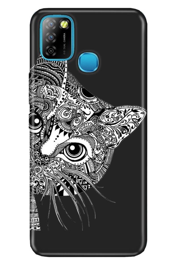 Infinix Smart 5 Case Silicone Tioserisi Patterned Illustrated - Tabby Cat Mandala