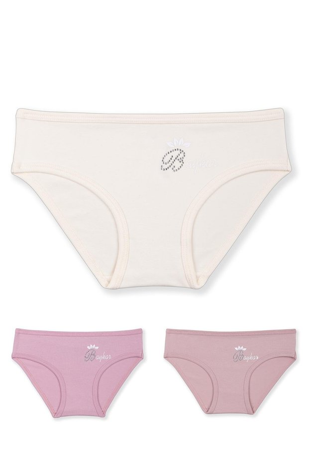 Cotton Colorful Printed Bikini Panties for Girl - Pack of 3 5388
