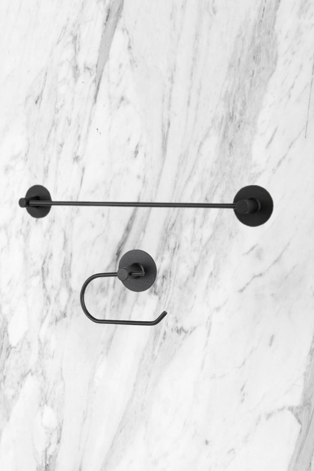 Set of 2 Round Adhesive Long Towel Holders/Round Adhesive Toilet Paper Holder Hanger Wc