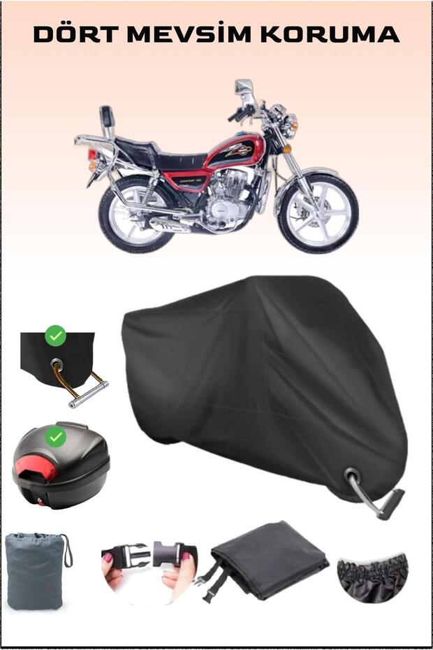 Backpack and Lock Compatible Motorcycle Tarpaulin for Black Falcon Comfort 150, Safe
