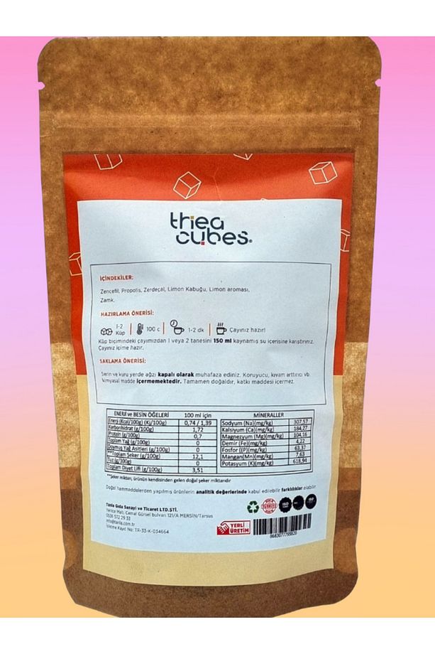 Thea Cubes Deffence Şekersiz Küp Çay 25 Küp 50 gr Propolisli Zencefilli Bitki Çayı Vegan - 3