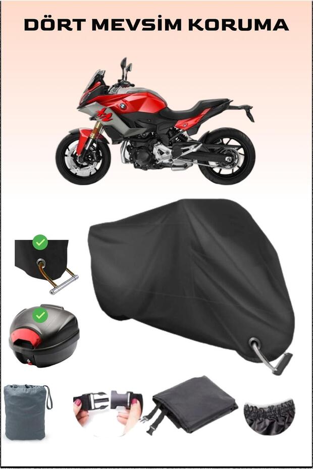 Black Rear Bag and Lock Compatible Motorcycle Tarpaulin for Bmw F 900 Xr, Safe