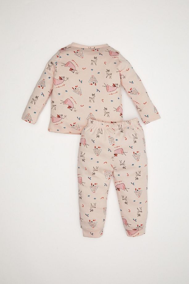 Kız Bebek Pijama Takımı Yılbaşı Temalı Uzun Kollu Üst Uzun Alt D7161a524wn - 4