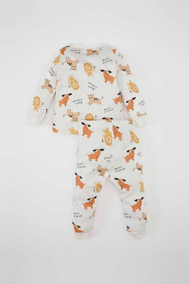 Erkek Bebek Pijama Takımı Aslan Baskılı Uzun Kollu Üst Uzun Alt D1771a524au - 2
