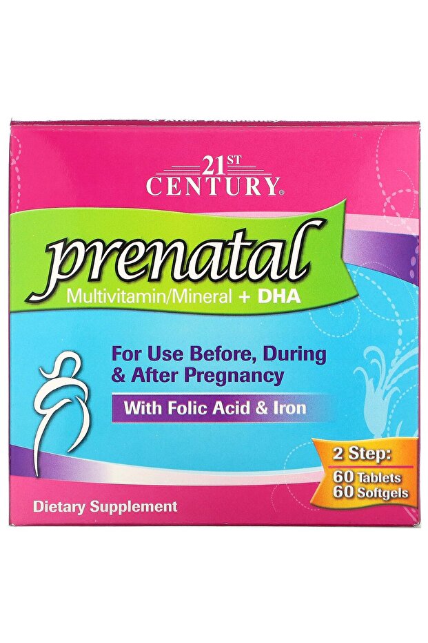 Prenatal Multivitamin Mineral Dha 2 Bottles, 60 Tablets