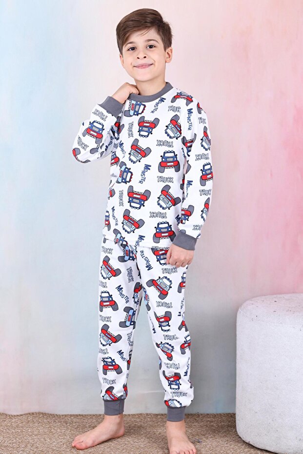 Boy/Baby 100% Cotton Pajamas Set 1850-Smoked