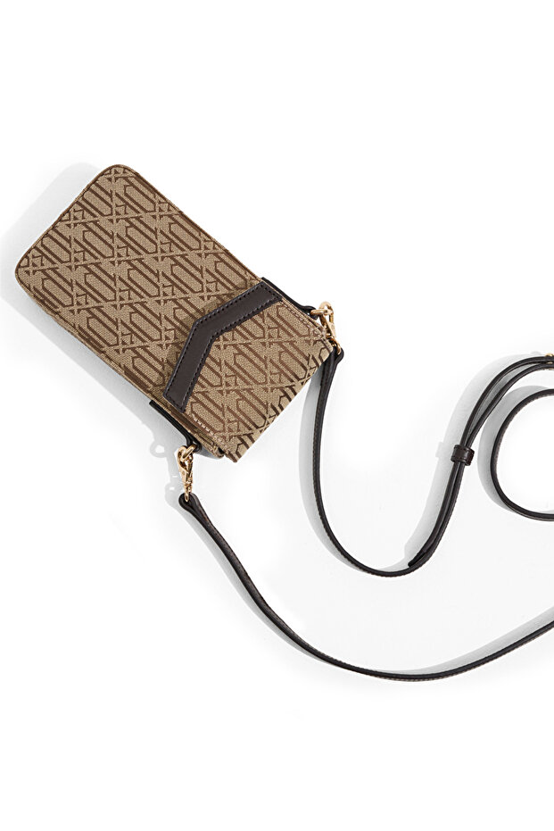 Monogram jakarlı telefon çantası - 5