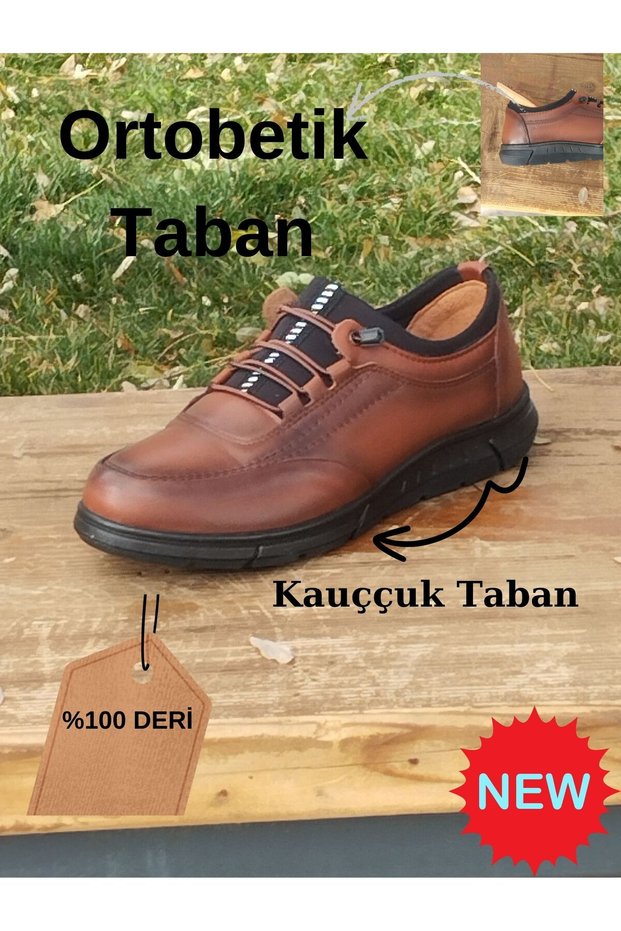 Men's Sporty Winter Shoes Genuine Leather Rubber Sole with Slip-On and Elastic Features