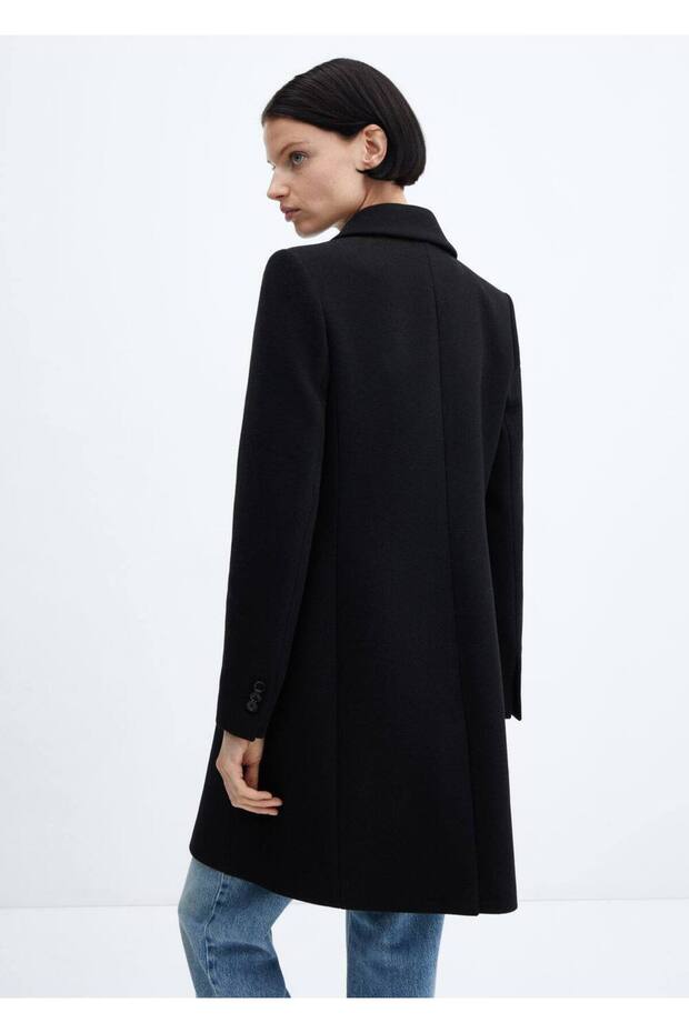 Kruvaze Yün Palto - 4