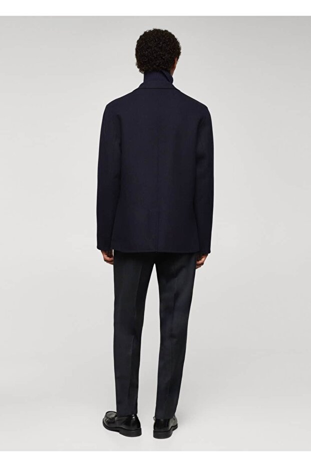 Elde dikilmiş yünlü blazer ceket - 4