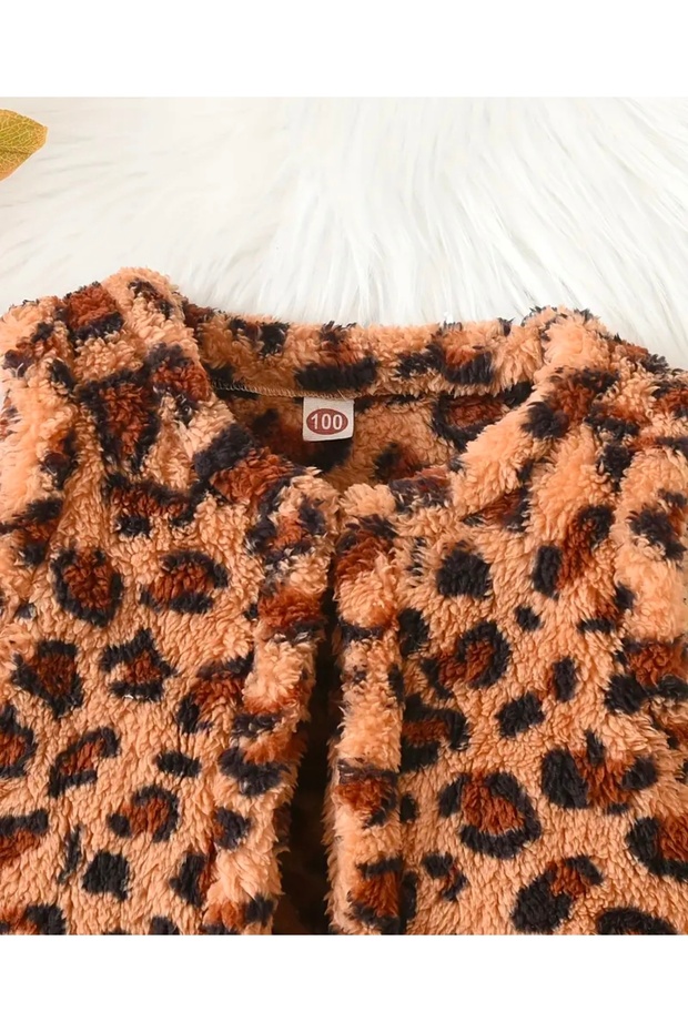 Girl's Leopard Print Plush Vest