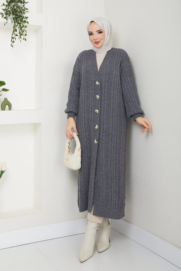 Women's Chain Knit Full Length Cardigan