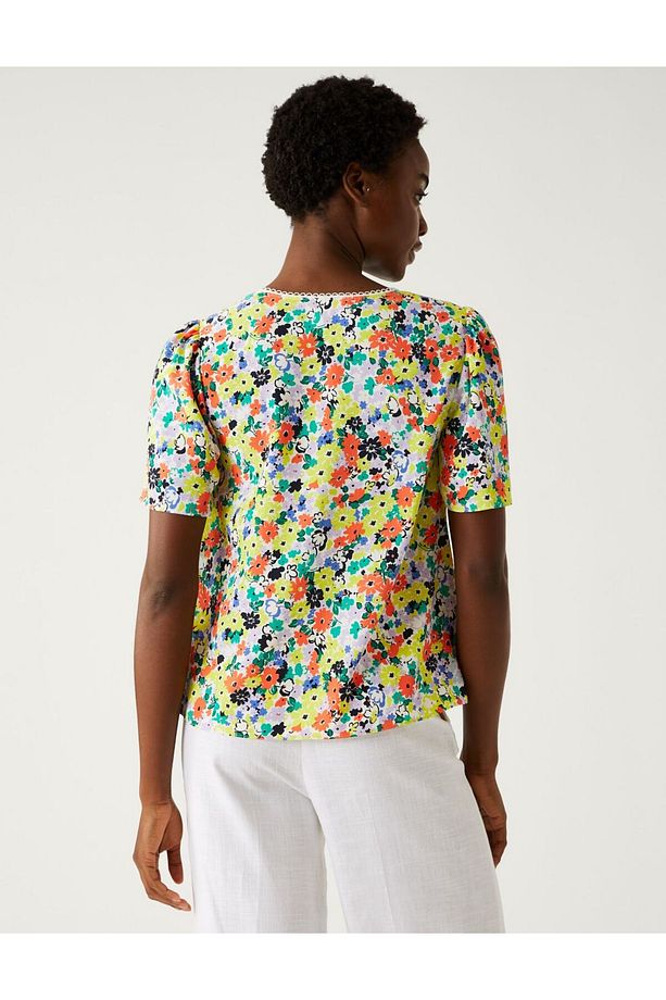 Regular Fit Kısa Kollu Bluz - 4