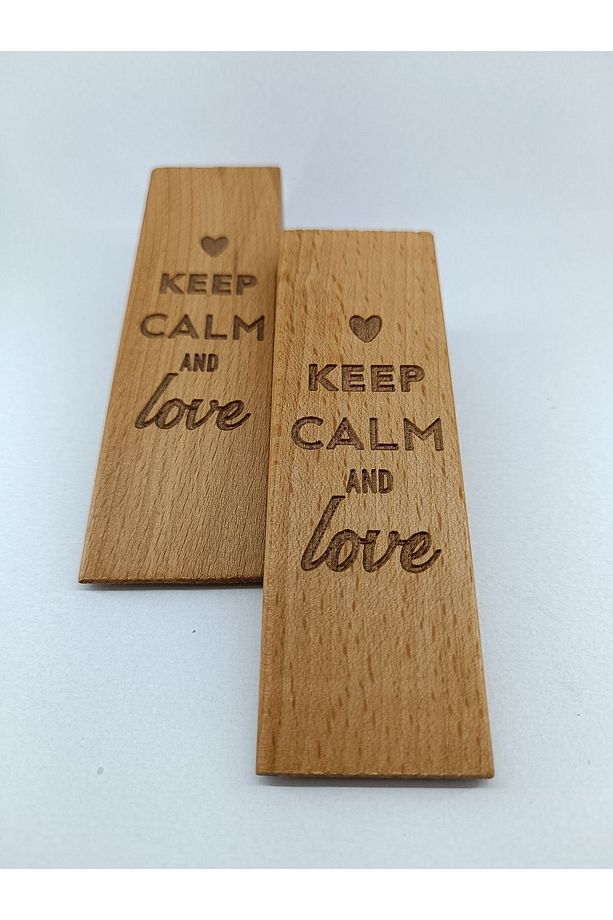 Kapı Stoperi, Kapı Tutucu, Kapı Takozu, Kaydırmaz Aparatlı Keep Calm And Love Yazılı 2 Adet - 3