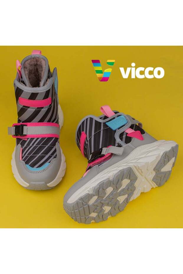 Gri Karoo Unisex Çocuk Yünlü Ultra Hafif Kar Botu - 6