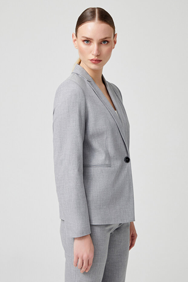 Tek Düğmeli Klasik Ceket - 3