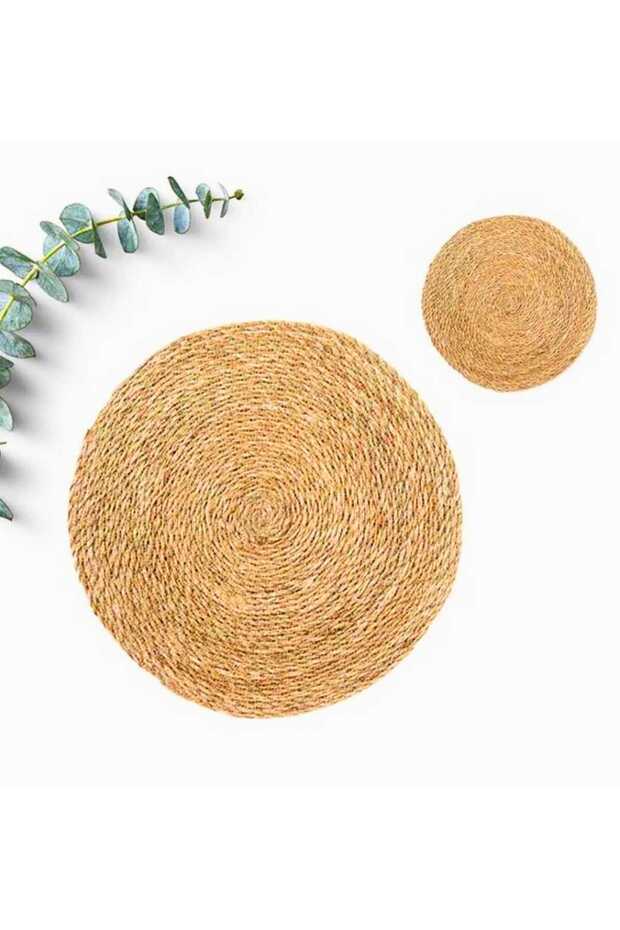 2 Pieces of Wicker Jute Round Placemats, 36 cm