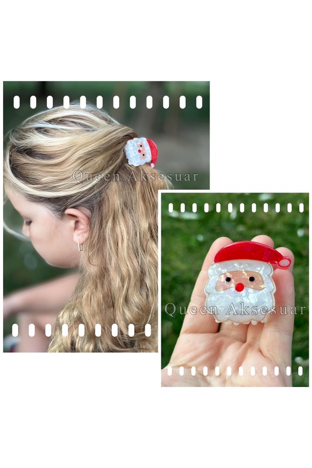 Imported Luxury Bone Pearlescent Shiny Christmas Santa Claus Safety Pin Clip Buckle Female Children