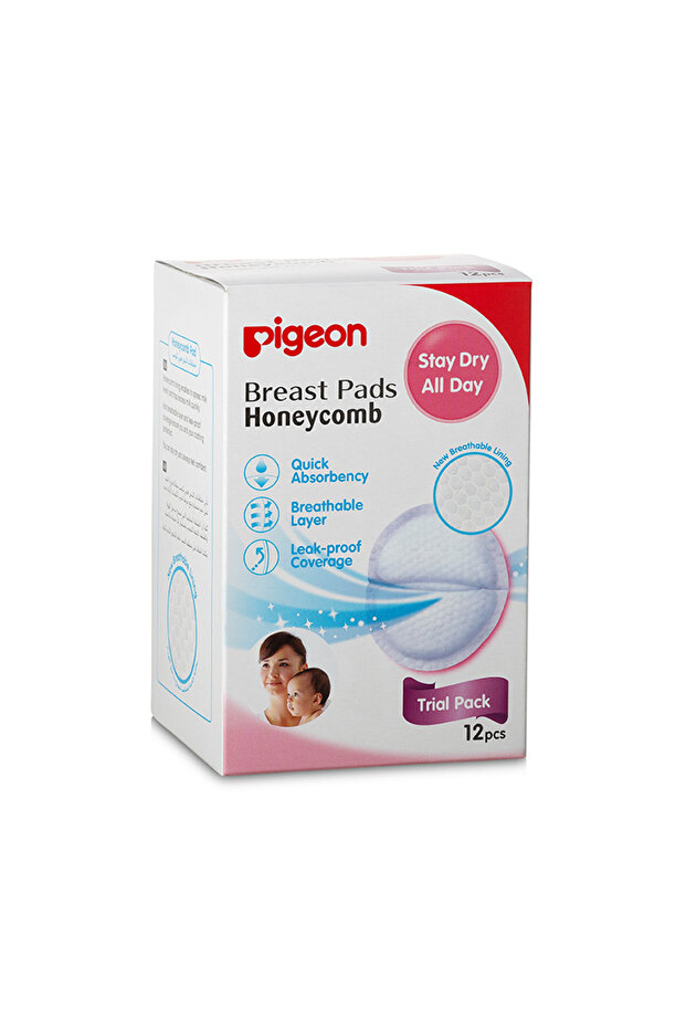 Honeycomb Ultra-Slim & Light Breast Pad, 12 Pieces, White
