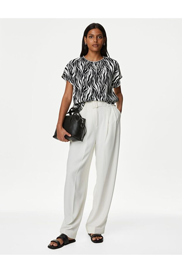 Regular Fit Kısa Kollu Bluz - 1