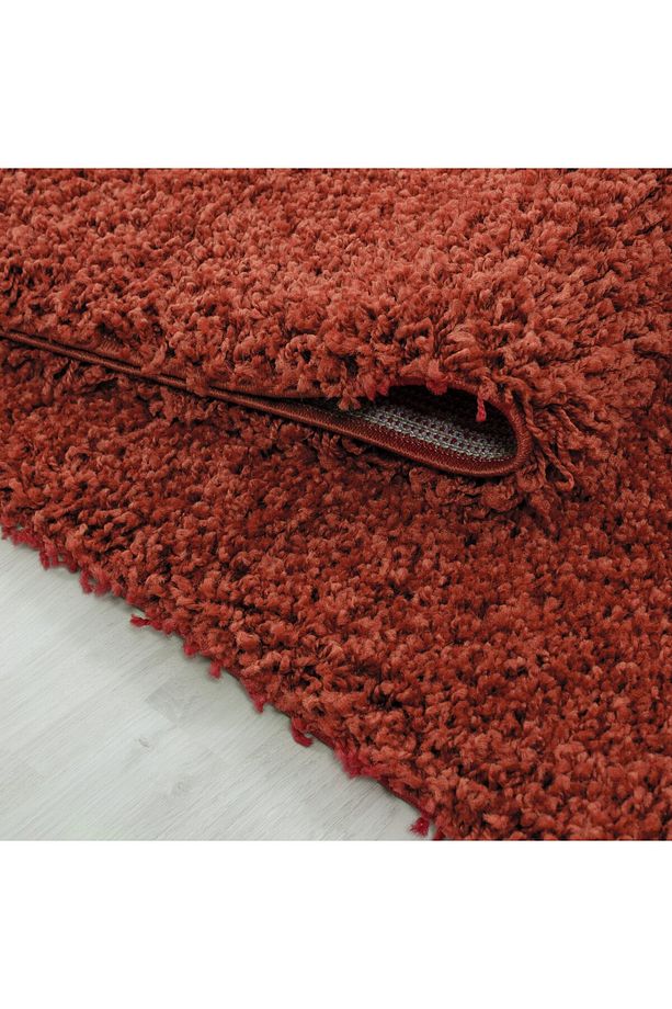 Yuvarlak Soft Shaggy yüksek tüylü düz Kiremit Rengi Çocuk Odası Oturma Odası Salon Mutfak Halısı - 2