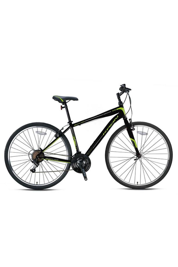 Nomad 3.0 V-fren 28 Jant 21 Vites 18 Inç Şehir Bisiklet 2021 Model Mat Siyah - Yeşil - 1