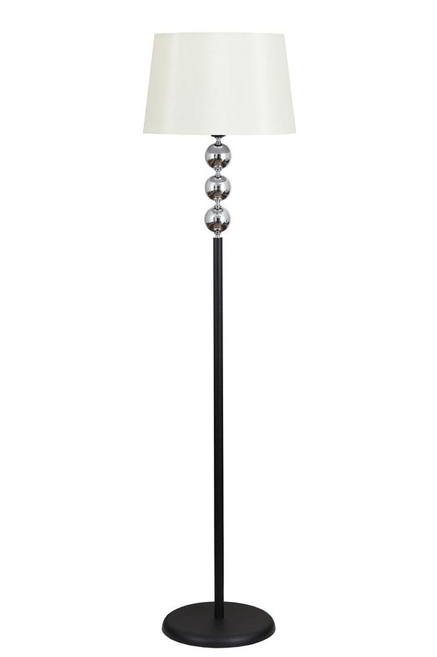 Silva Siyah Krom Metal Lambader Krem Konik Şapka Modern Oturma Odası, Yatak Odası, Salon Lambader - 2