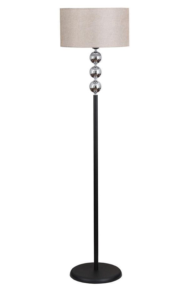 Silva Siyah Krom Metal Lambader Açık Kahve Silindir Şapka Modern , Yatak Odası, Salon Lambader - 2