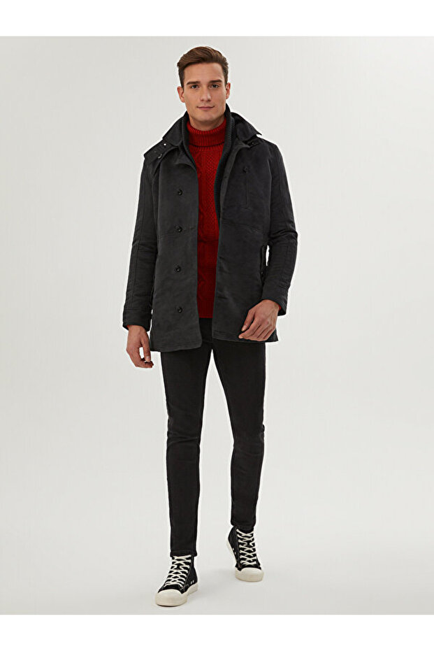 Slim Fit Erkek Kaban - 4