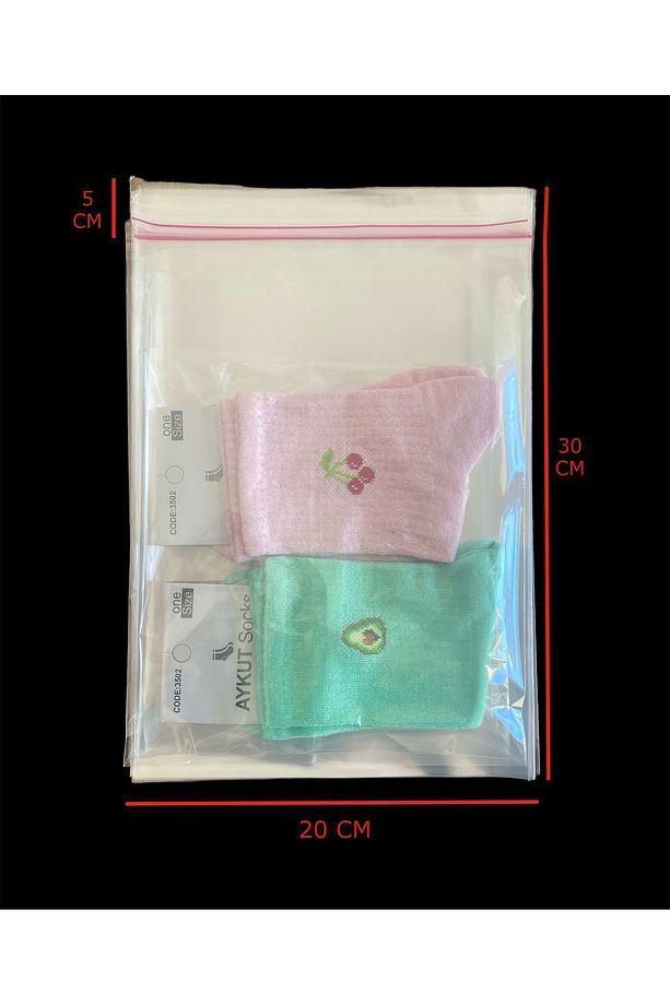 100 Adet 20x25*5 Cm Bantlı Opp Jelatin Poşet, Şeffaf Poşet (20X30) - 1