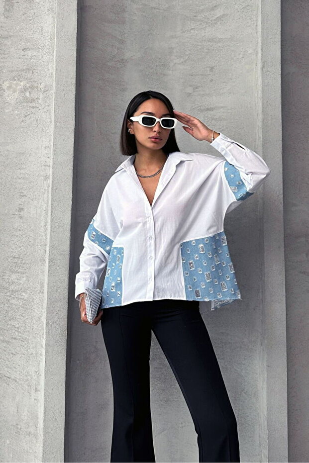 PULLU KOT DETAYLI GÖMLEK - 3