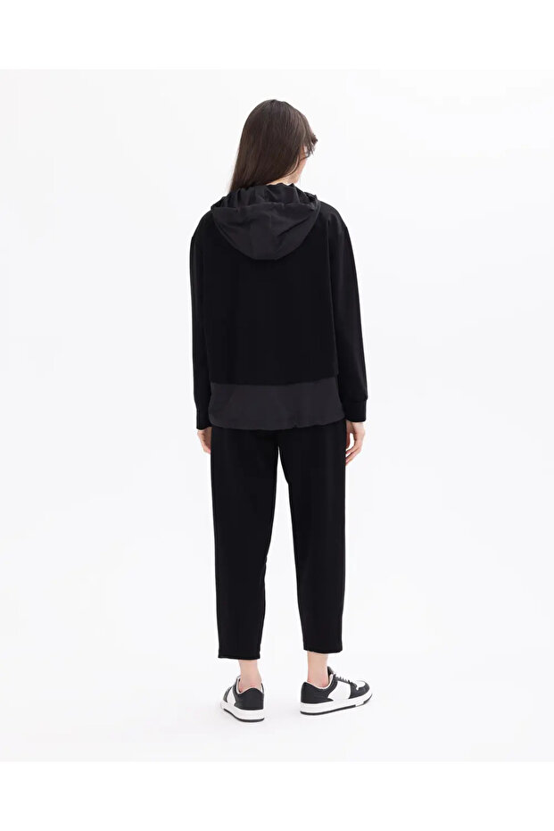 Kapüşonlu Basic Sweatshirt - 4