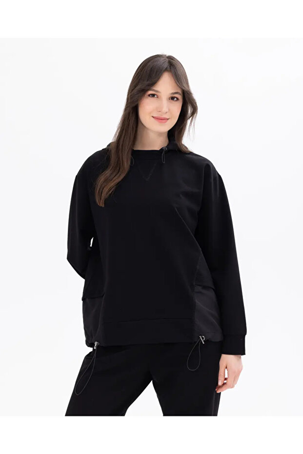 Kapüşonlu Basic Sweatshirt - 3