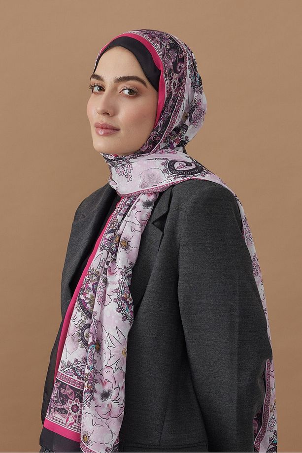 Damask Desen Pamuk Şal - 2