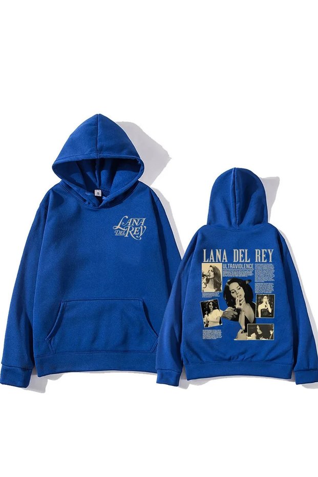 Lana Del Rey Hoodies Singer Graphic Print Sweatshirts for Fans Horse Long Sleeve Men/Women