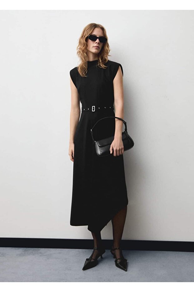 Asimetrik kemerli elbise - 2