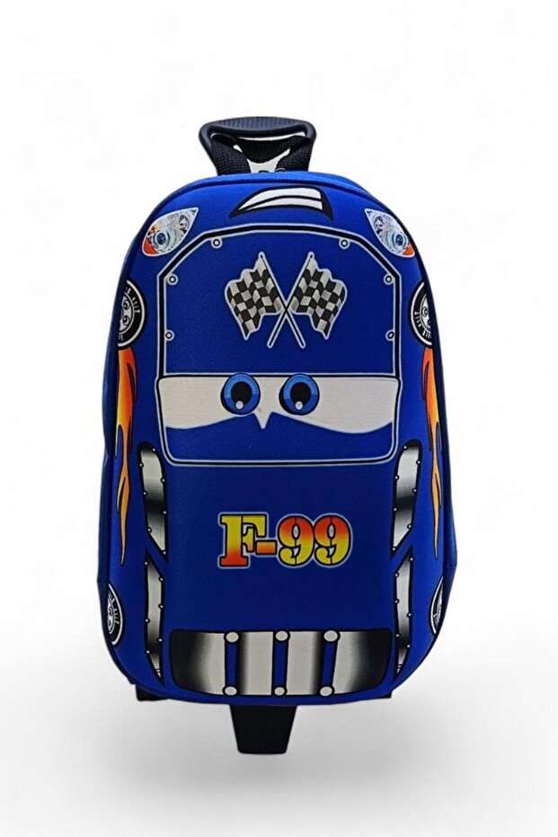 Kindergarten Wheeled Backpack 3D Embossed Nursery Boy's Bag F99 Car Cars