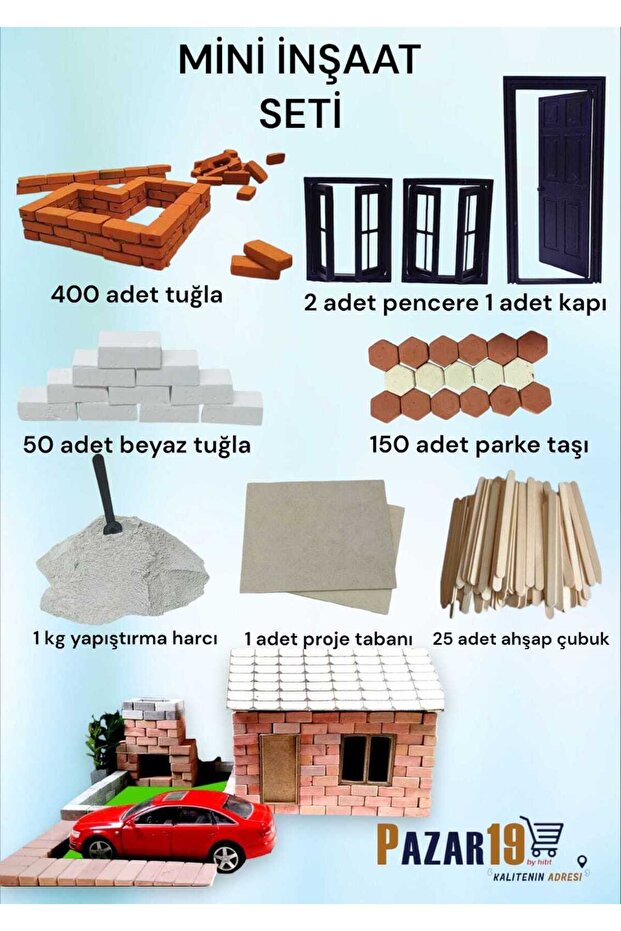 pazar 19 by hitit Minyatür Tuğla Mini Inşaat Seti