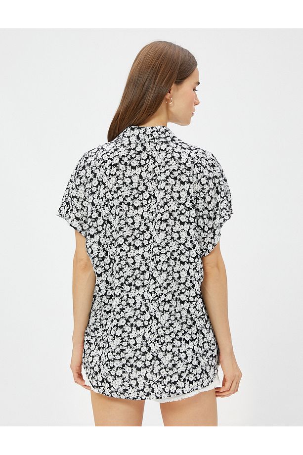 Çiçekli Gömlek Kısa Kollu Ecovero® Viscose - 4
